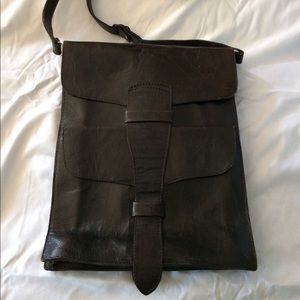 Handmade double-sided leather messenger purse